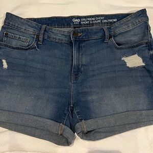 GAP Blue Jean Shorts Casual Summer Style w/ Stretch Girlfriend Short Size 12/31
